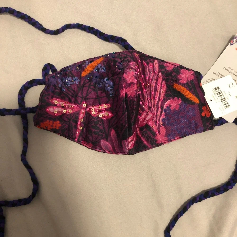 Womens Roopa Pemmaraju Embellished Purple Sequins Mask